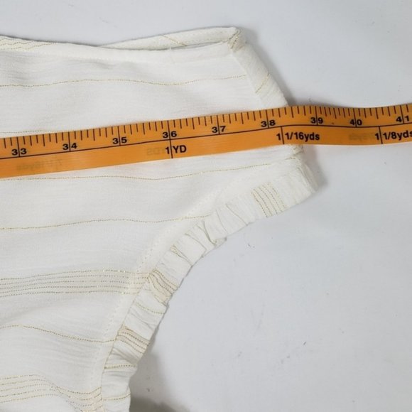 2X Andree by Unit White Sleeveless Dress Summer Tier Metallic Prairie - Picture 9 of 10